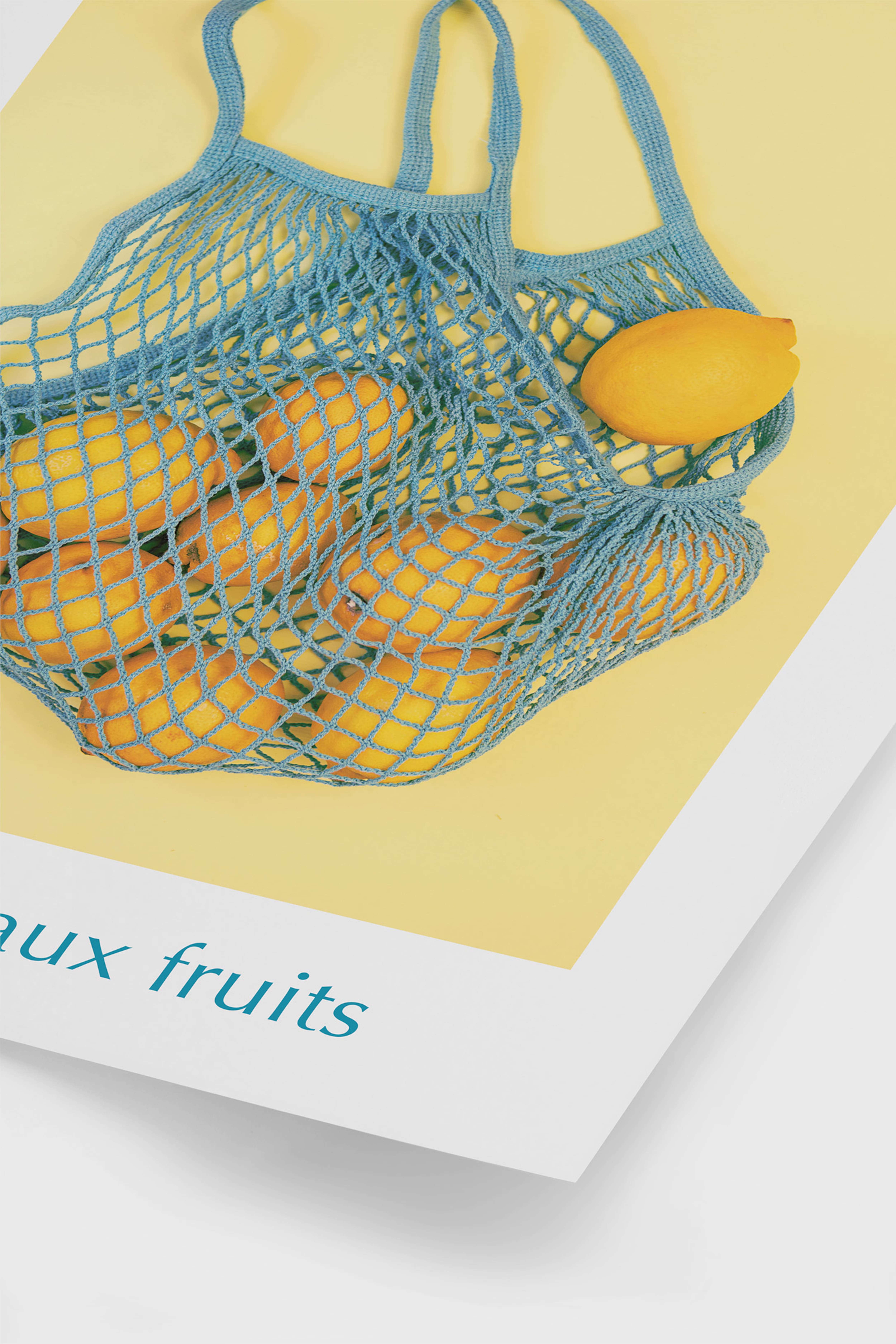 Плакат lemons in a net bag